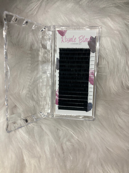 Royale Black lashes D curl single length